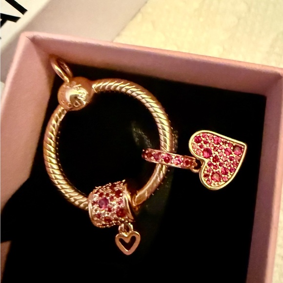 Pandora rose gold holder with charms - Picture 2 of 7